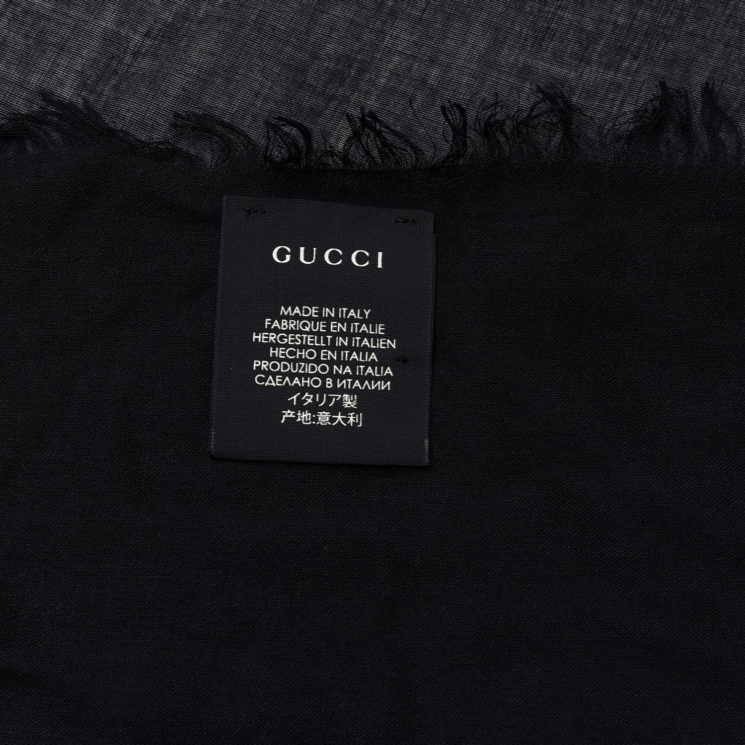 Gucci Modal Silk Logo Square Scarf Black 3 of 4