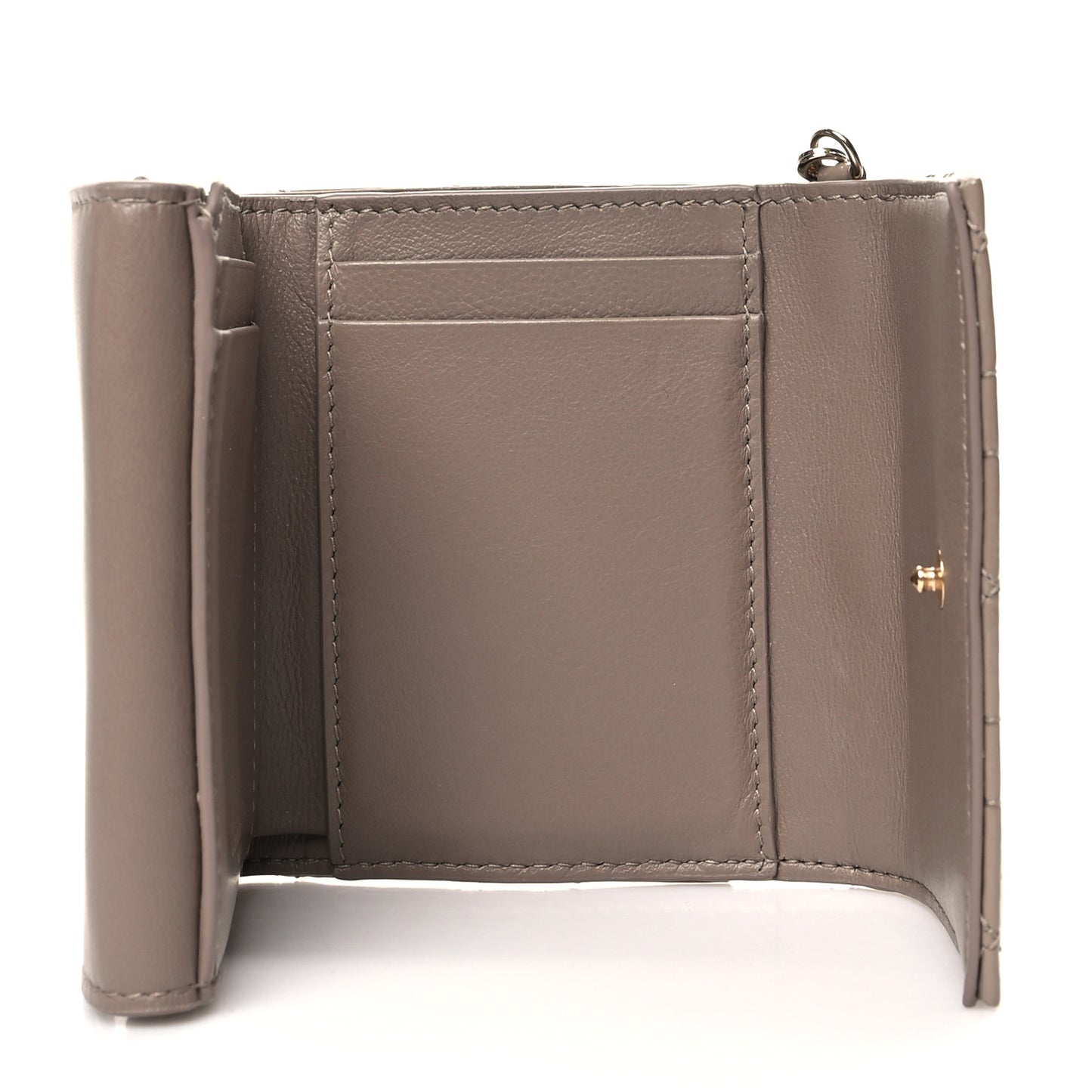 Patent Cannage Lady Dior Lotus Wallet Warm Taupe