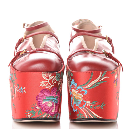 Gucci Malaga Kid Silk Hannelore Detachable Platform Slide 38 Hibiscus Red 2 of 17