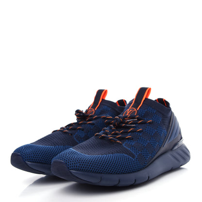 Louis Vuitton Knit Damier Mens Fastlane Sneakers 9.5 Cobalt 3 of 9