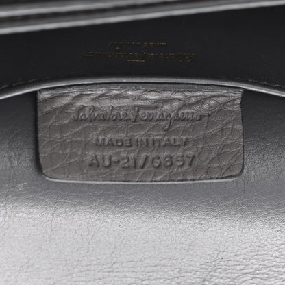 Salvatore Ferragamo Pebbled Calfskin Ginevra Chain Bag Grey 6 of 15