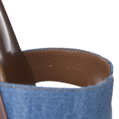 Hermes Denim Canvas Oran Sandals 37.5 Bleu Clair 10 of 10