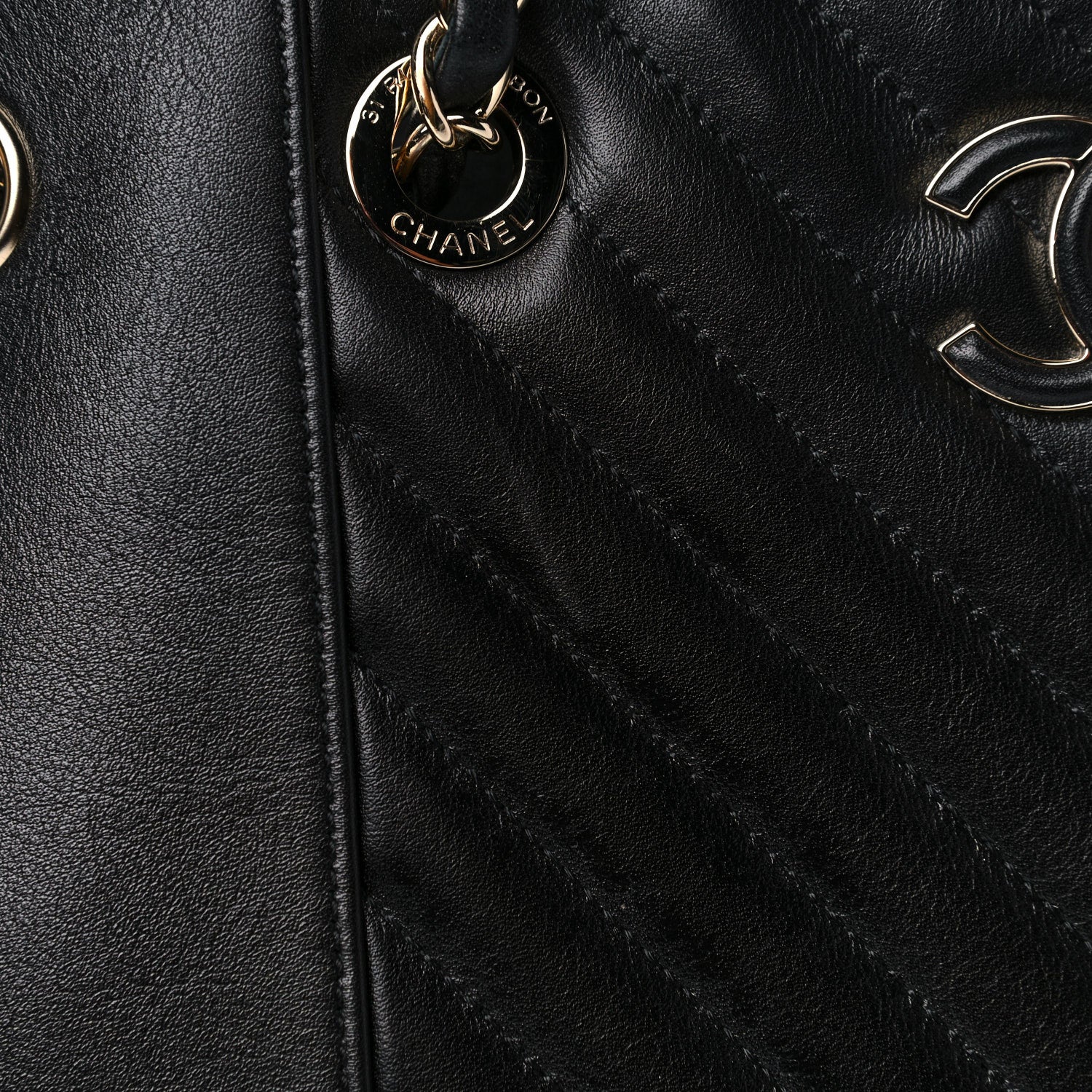 Chanel Calfskin Quilted Large Daily Shopping Bag Black 11 of 17