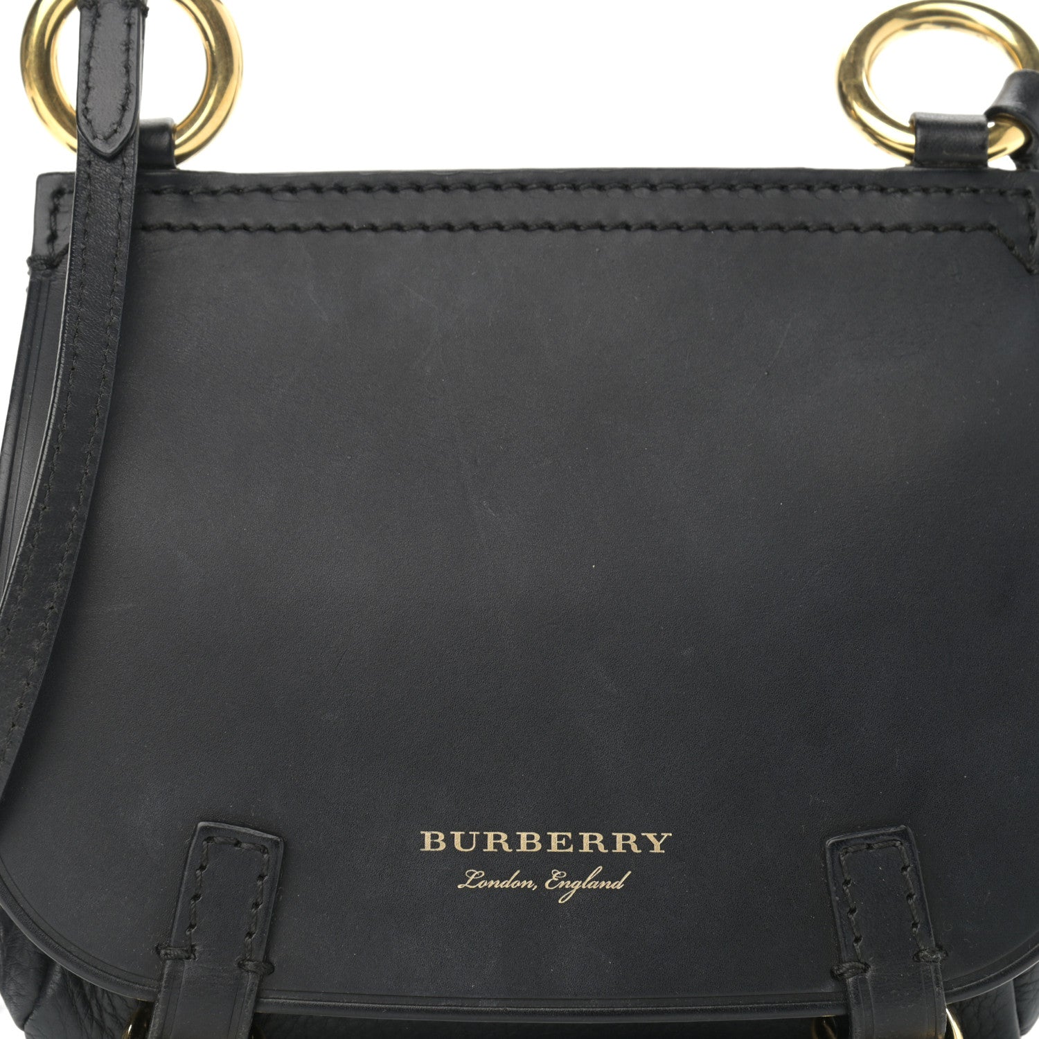Burberry Soft Grain Calfskin Baby Bridle Saddle Bag Black 8 of 11