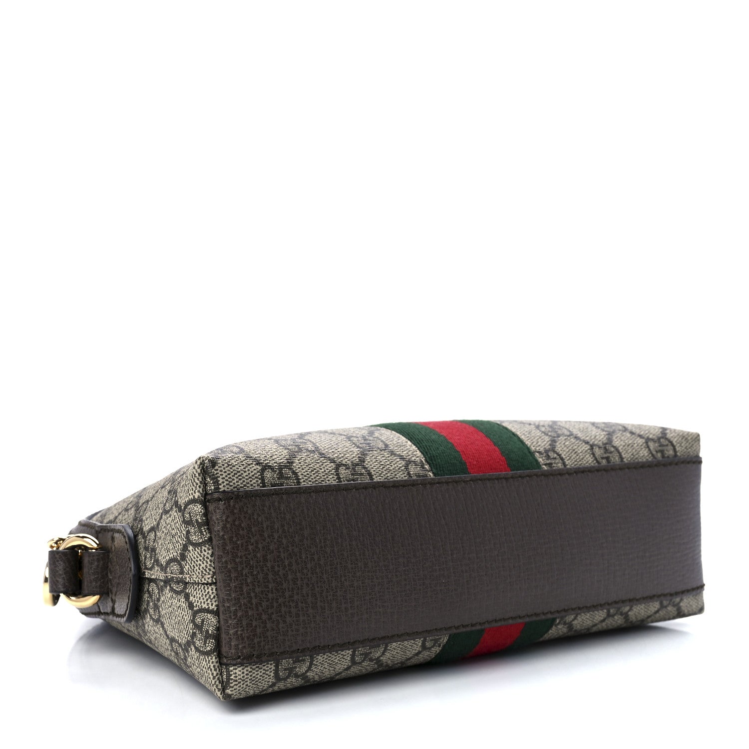 Gucci GG Supreme Monogram Textured Dollar Calfskin Web Small Ophidia Dome Shoulder Bag Beige Ebony New Acero 4 of 11
