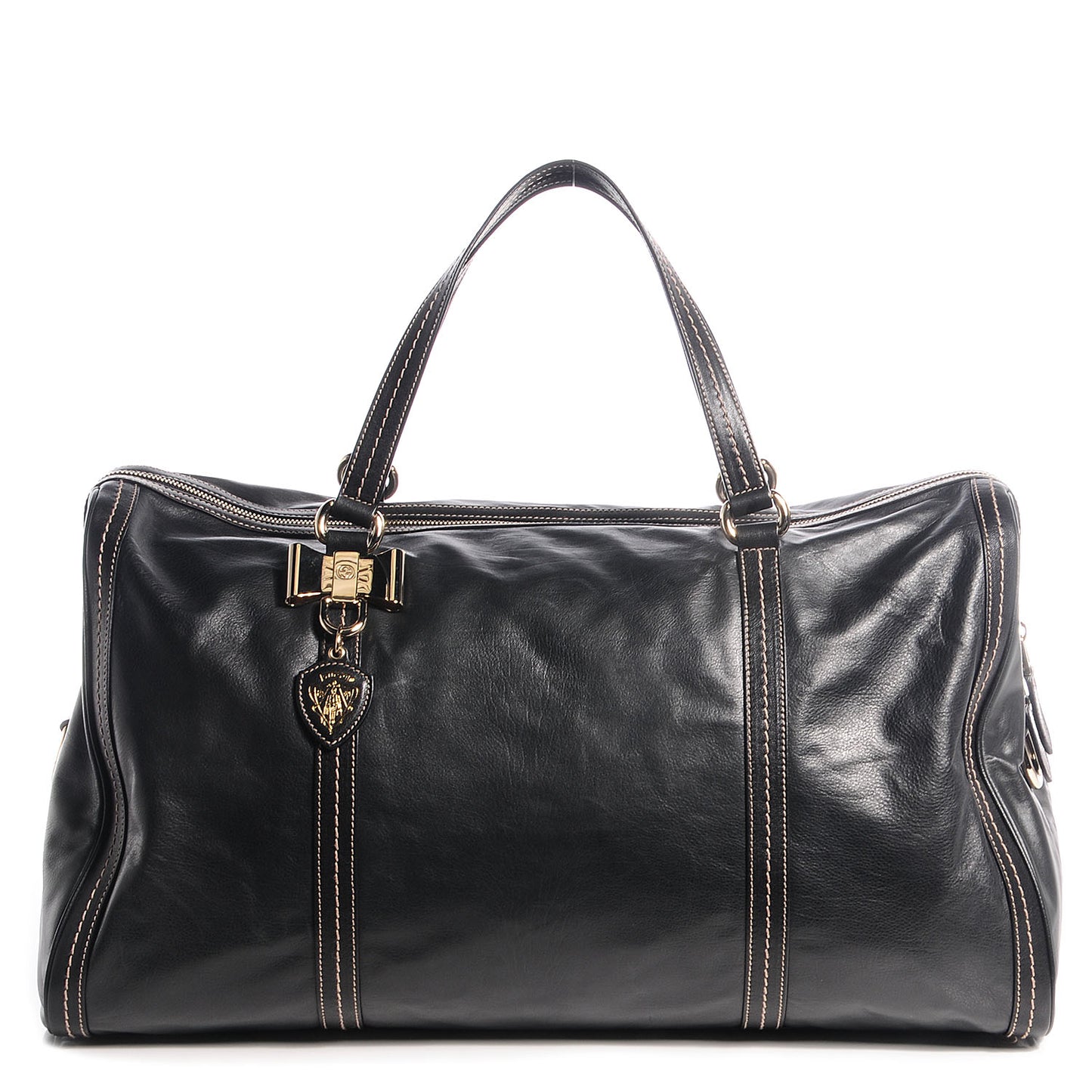 Nappa Leather Duchessa Large Boston Bag Black