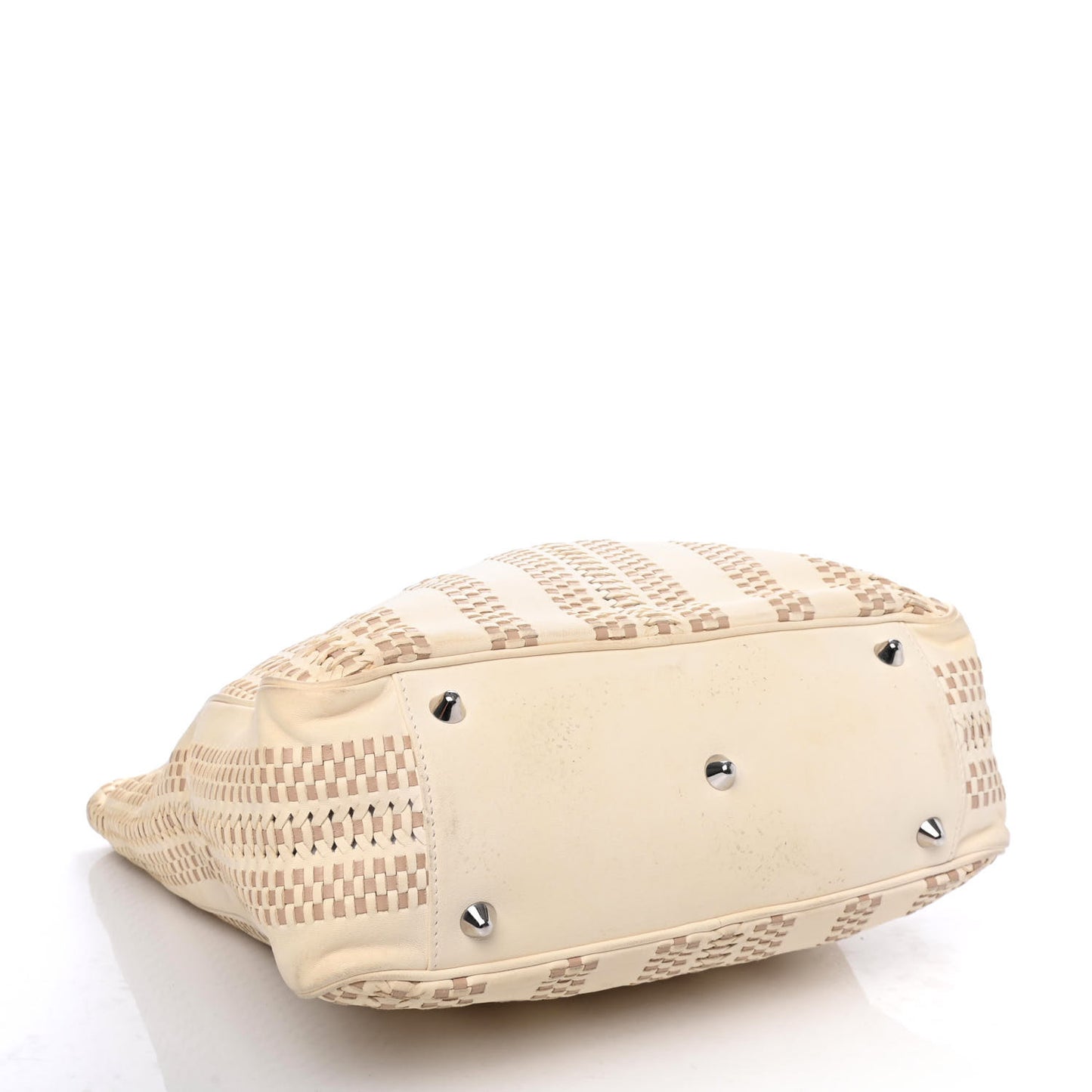 Lambskin Woven Dior Soft Shopping Tote White