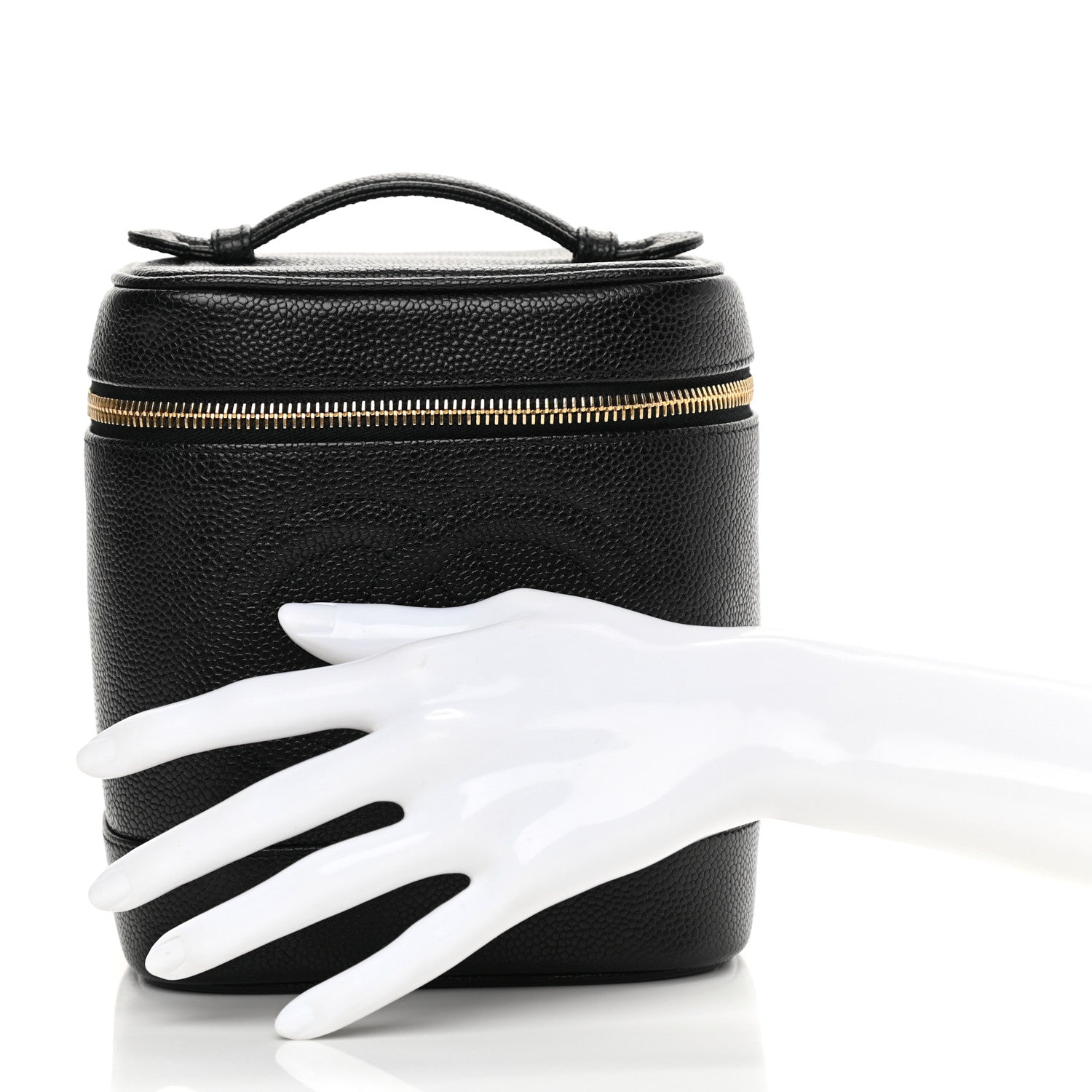 Chanel Caviar Vanity Cosmetic Case Black 2 of 10