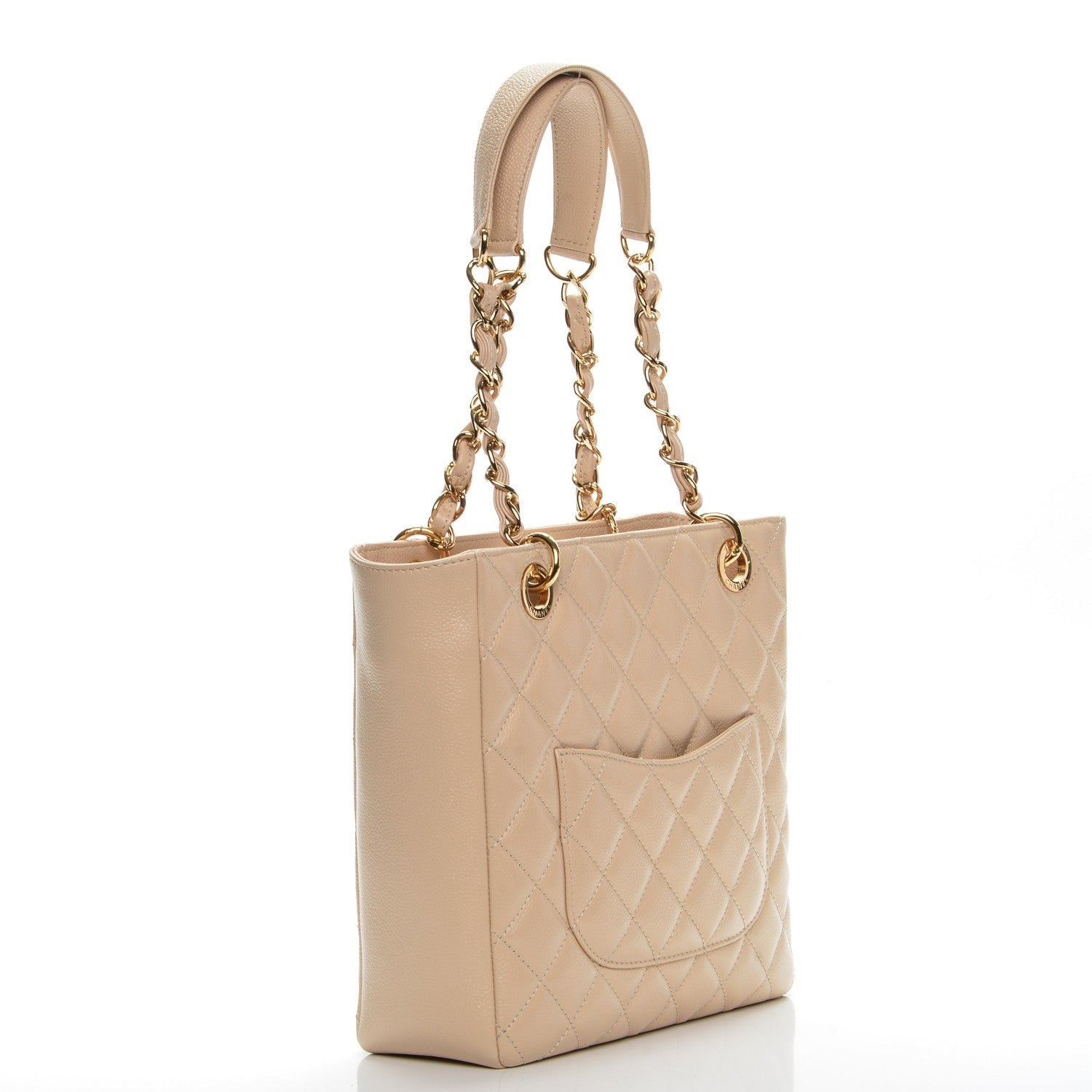 Chanel Caviar Quilted Petit Shopping Tote PST Beige Clair 3 of 7