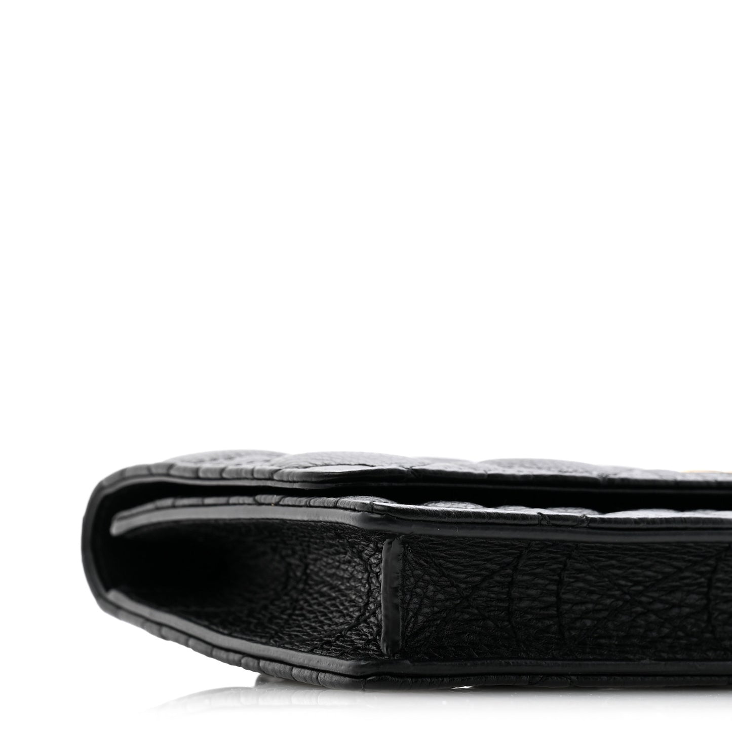 Supple Calfskin Cannage Caro Belt Pouch with Chain Black