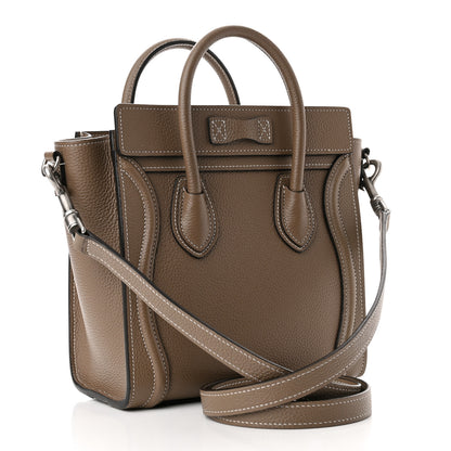 Celine Drummed Calfskin Nano Luggage Souris 2 of 14