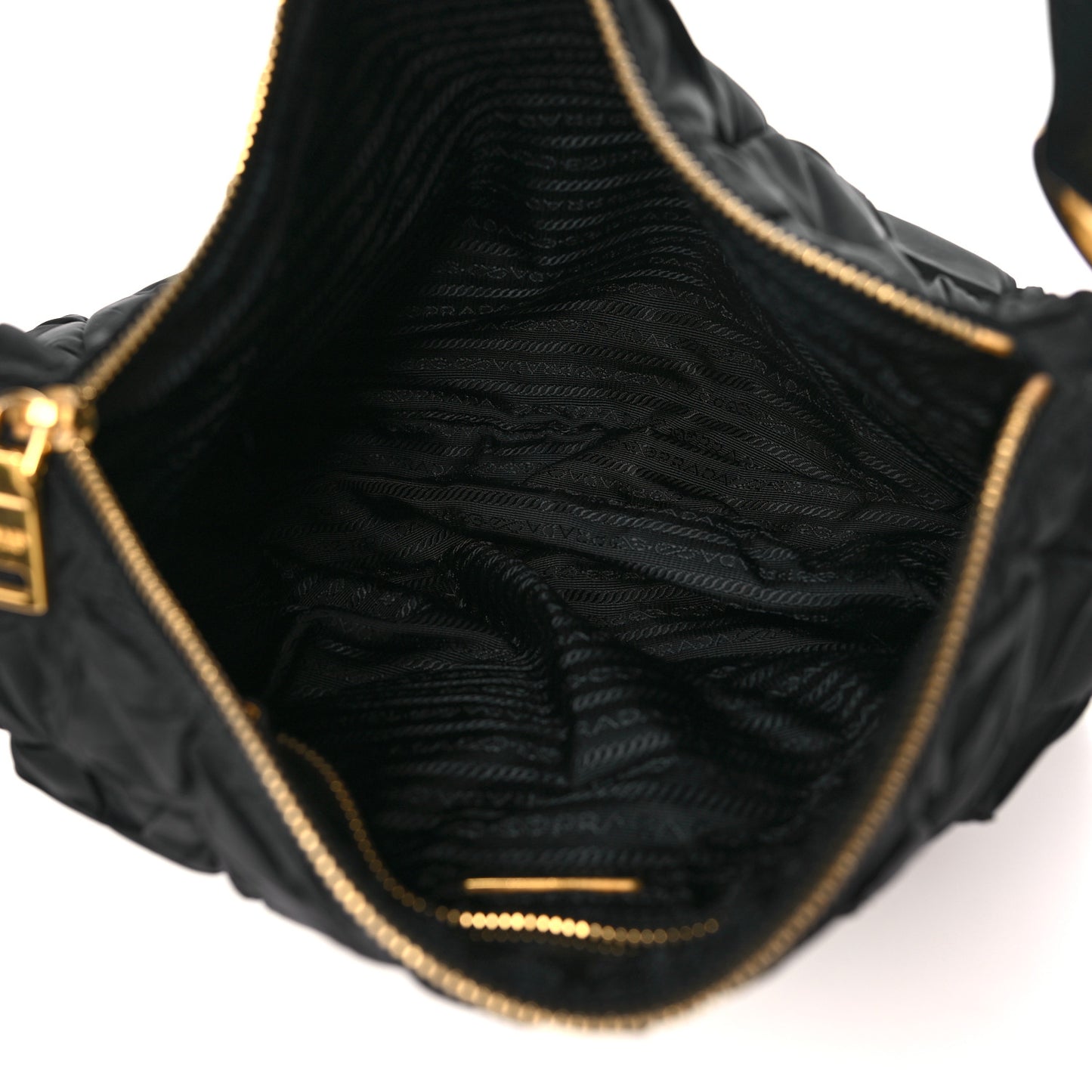Tessuto Nylon Quilted Hobo Black