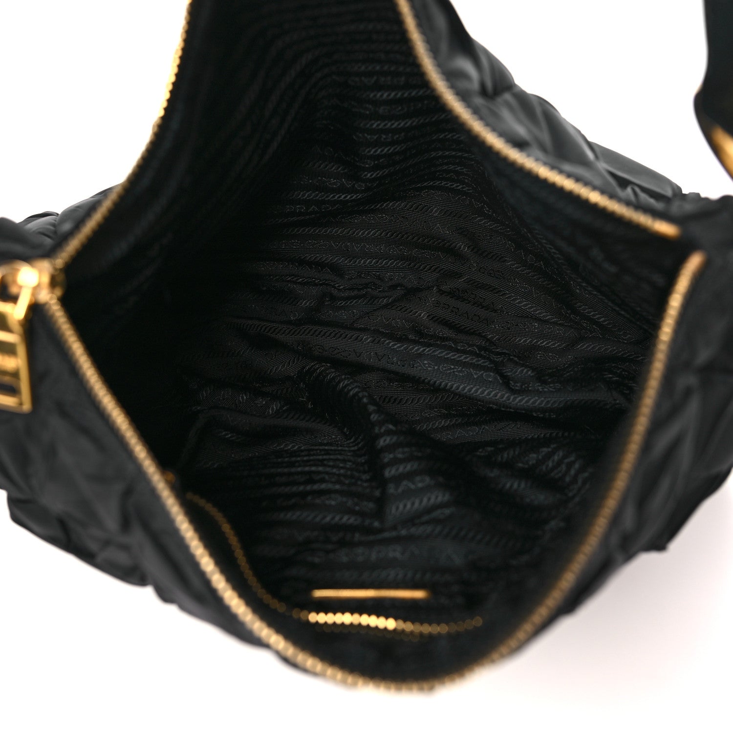 Prada Tessuto Nylon Quilted Hobo Black 5 of 11