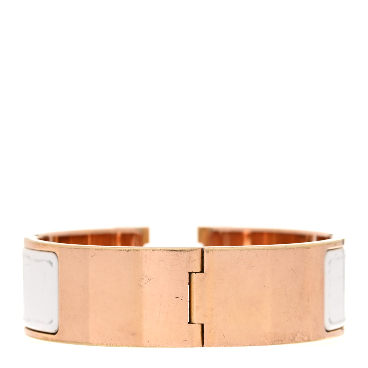 Enamel Wide Clic Clac H Bracelet GM White