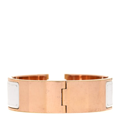 Hermes Enamel Wide Clic Clac H Bracelet GM White 3 of 6