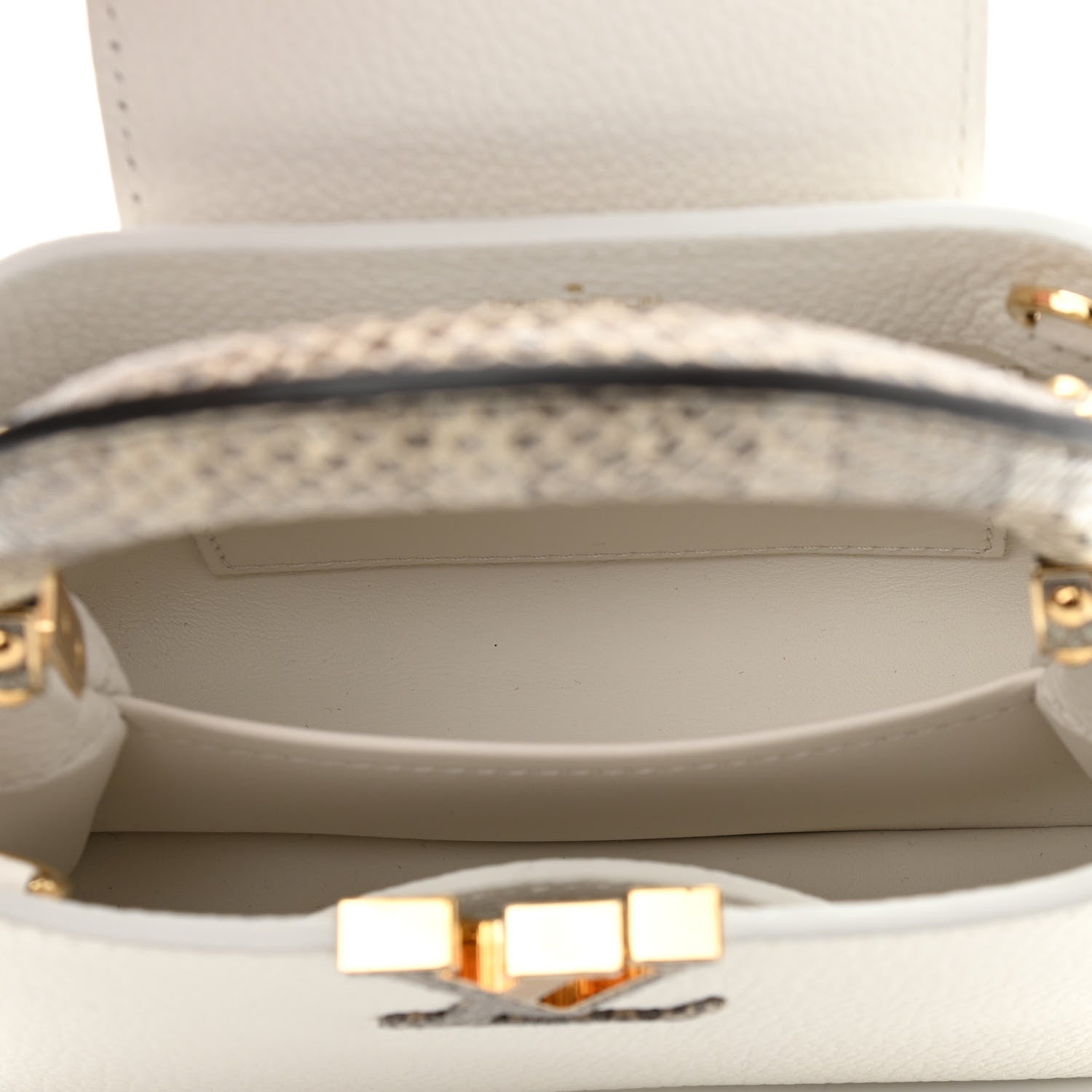 Louis Vuitton Taurillon Ayers Capucines Mini White Snow White 5 of 9