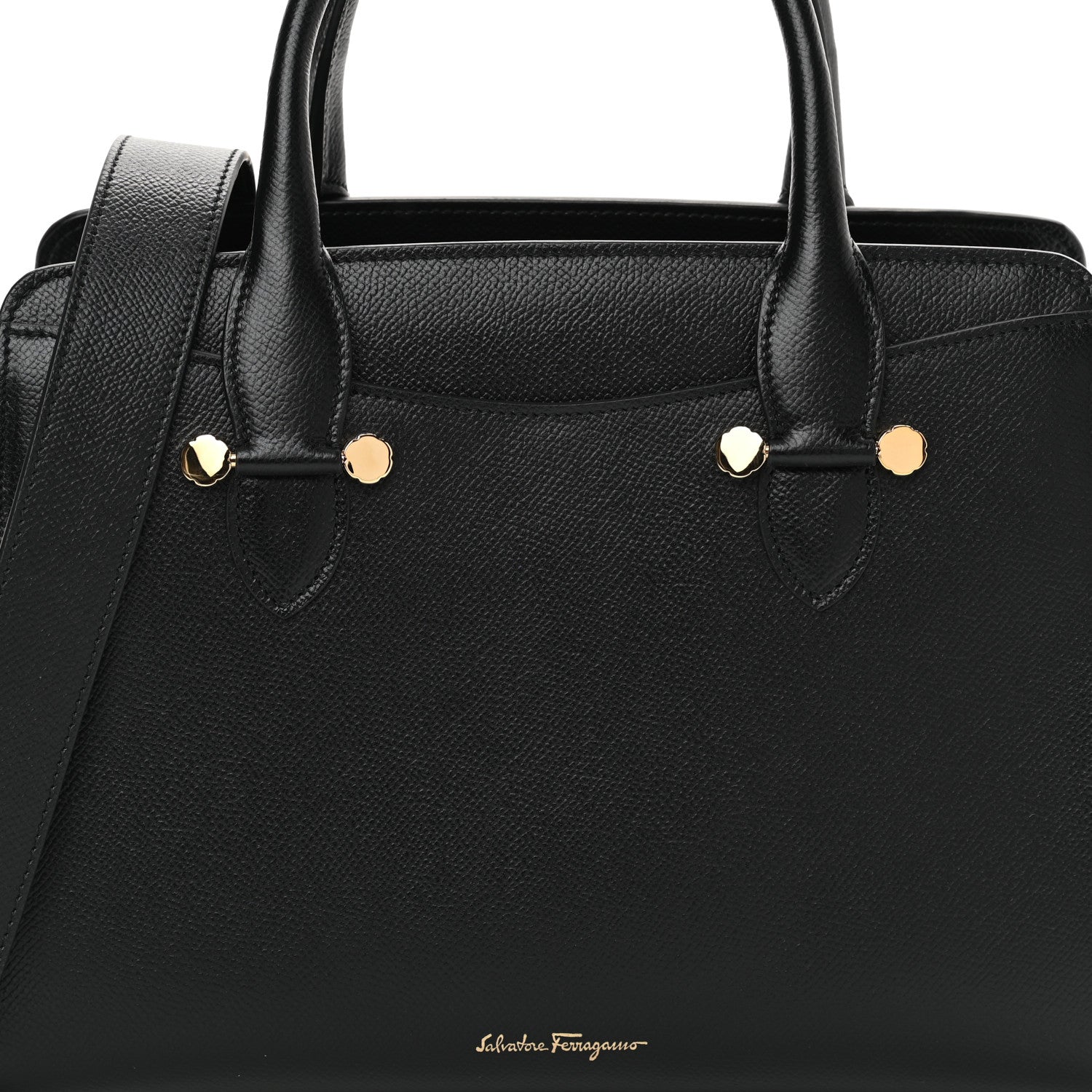 Salvatore Ferragamo Hammered Calfskin Today Satchel Black 8 of 10