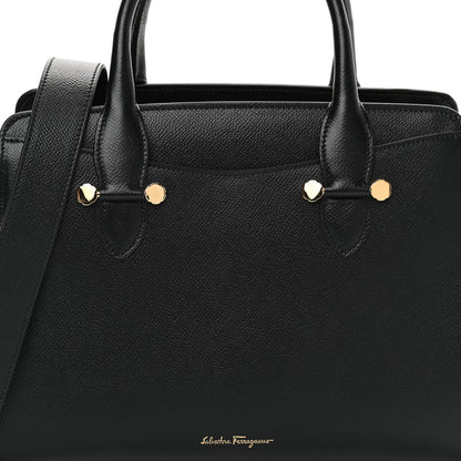 Salvatore Ferragamo Hammered Calfskin Today Satchel Black 8 of 10