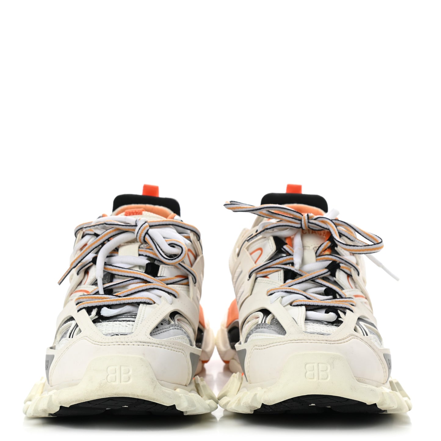 Mesh Nubuck Effect Fabric LED Womens Track Sneakers 37 White Orange