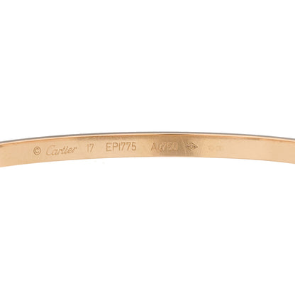 Cartier 18K Pink Gold Diamond Small LOVE Paved Bracelet 17 4 of 5