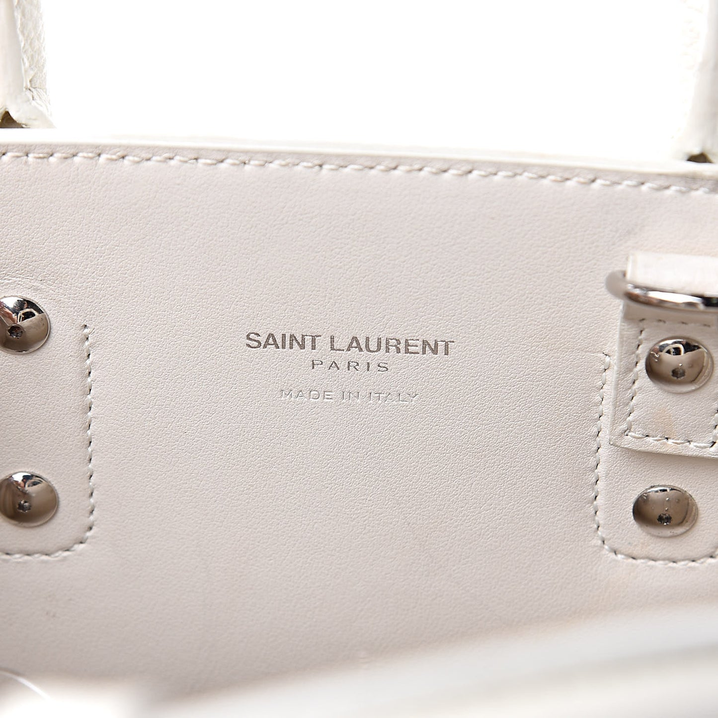 Grained Calfskin Nano Sac de Jour Dove White