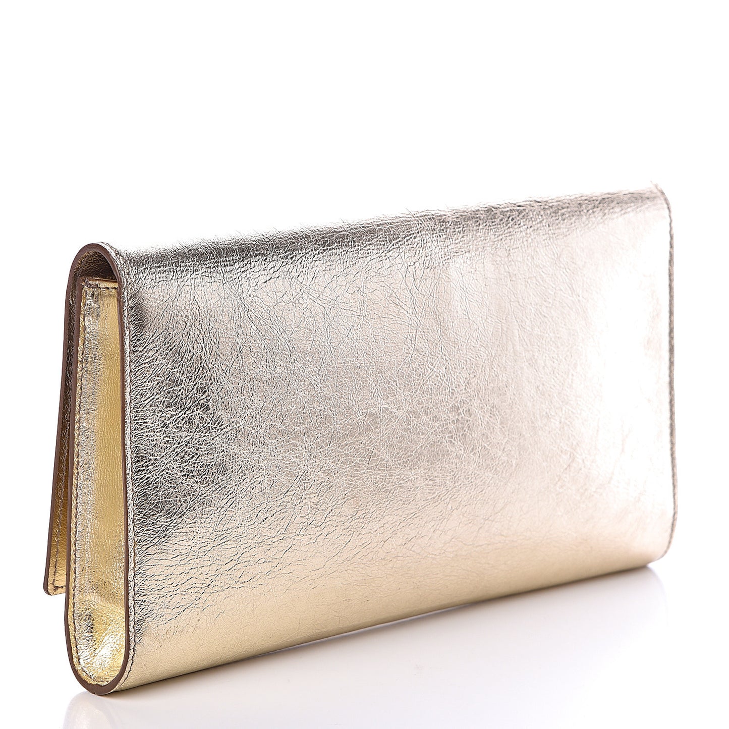 Metallic Calfskin Monogram Large Belle De Jour Clutch Gold