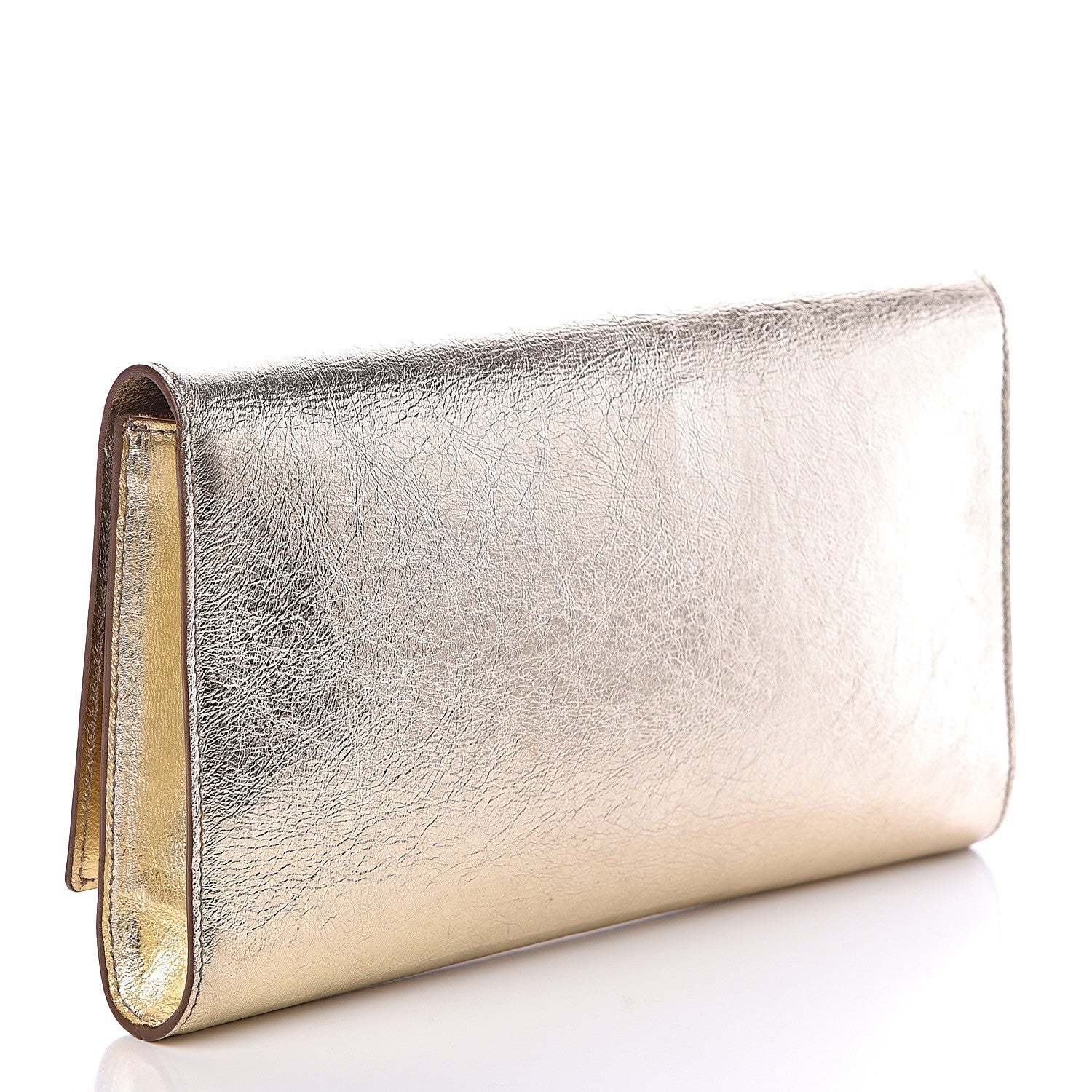 Saint Laurent Metallic Calfskin Monogram Large Belle De Jour Clutch Gold 3 of 12