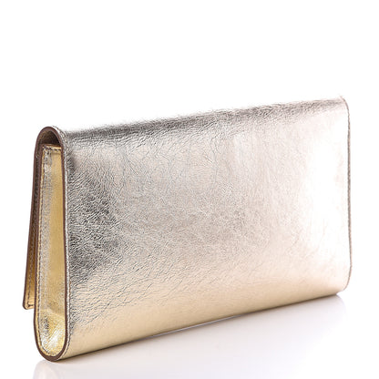 Saint Laurent Metallic Calfskin Monogram Large Belle De Jour Clutch Gold 3 of 12