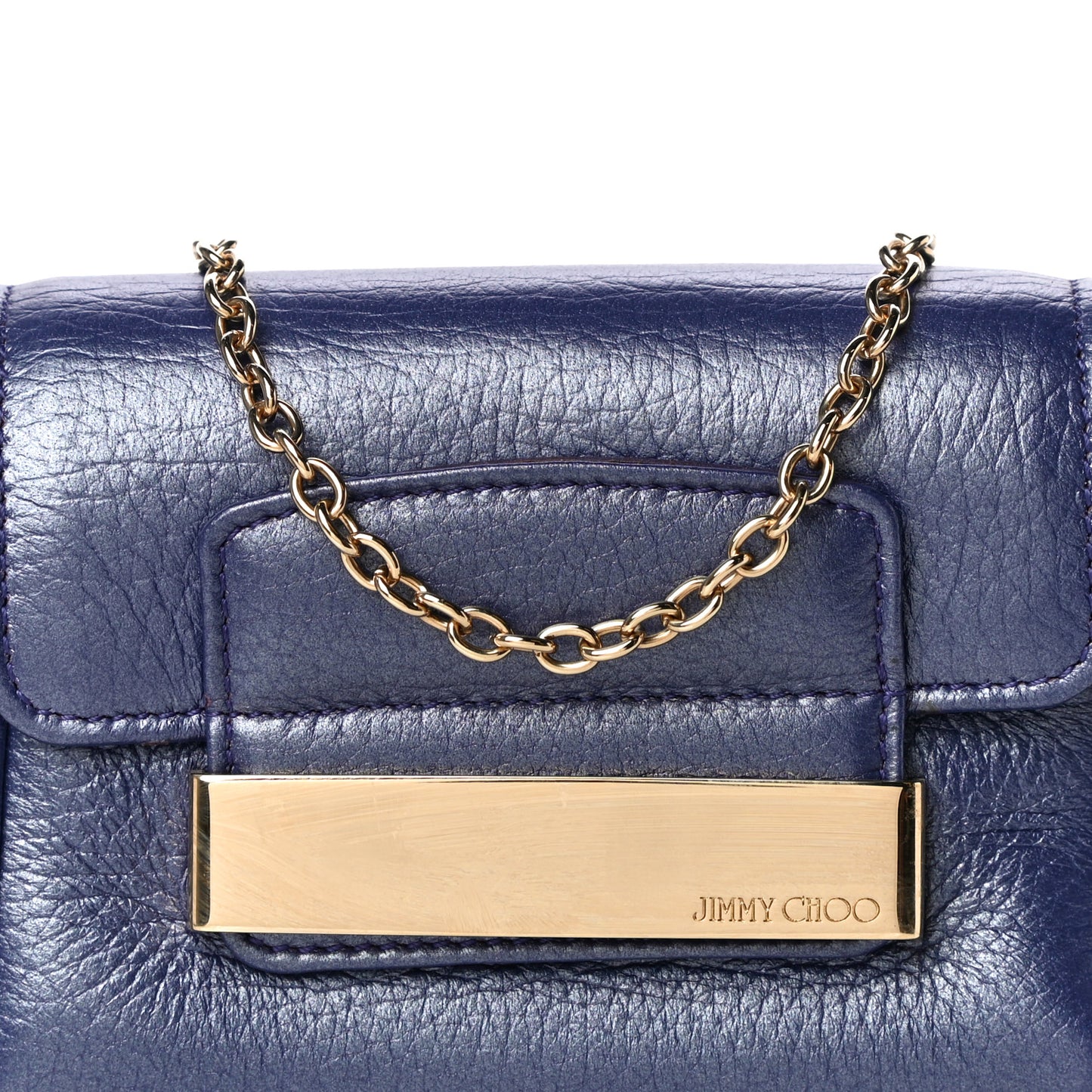 Metallic Calfskin Crossbody Bag Purple