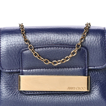 Jimmy Choo Metallic Calfskin Crossbody Bag Purple 7 of 12
