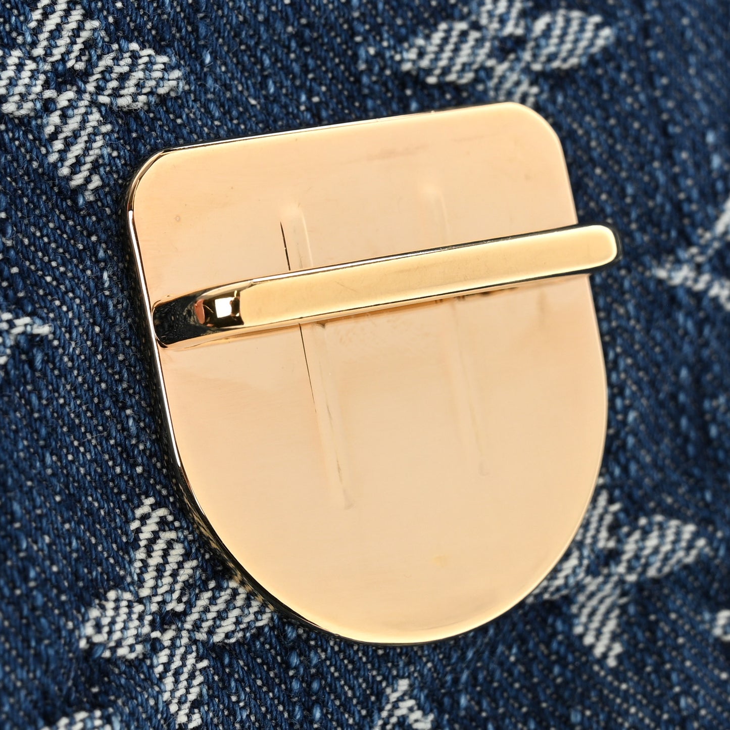 Monogram Denim Pochette Plat Clutch Blue