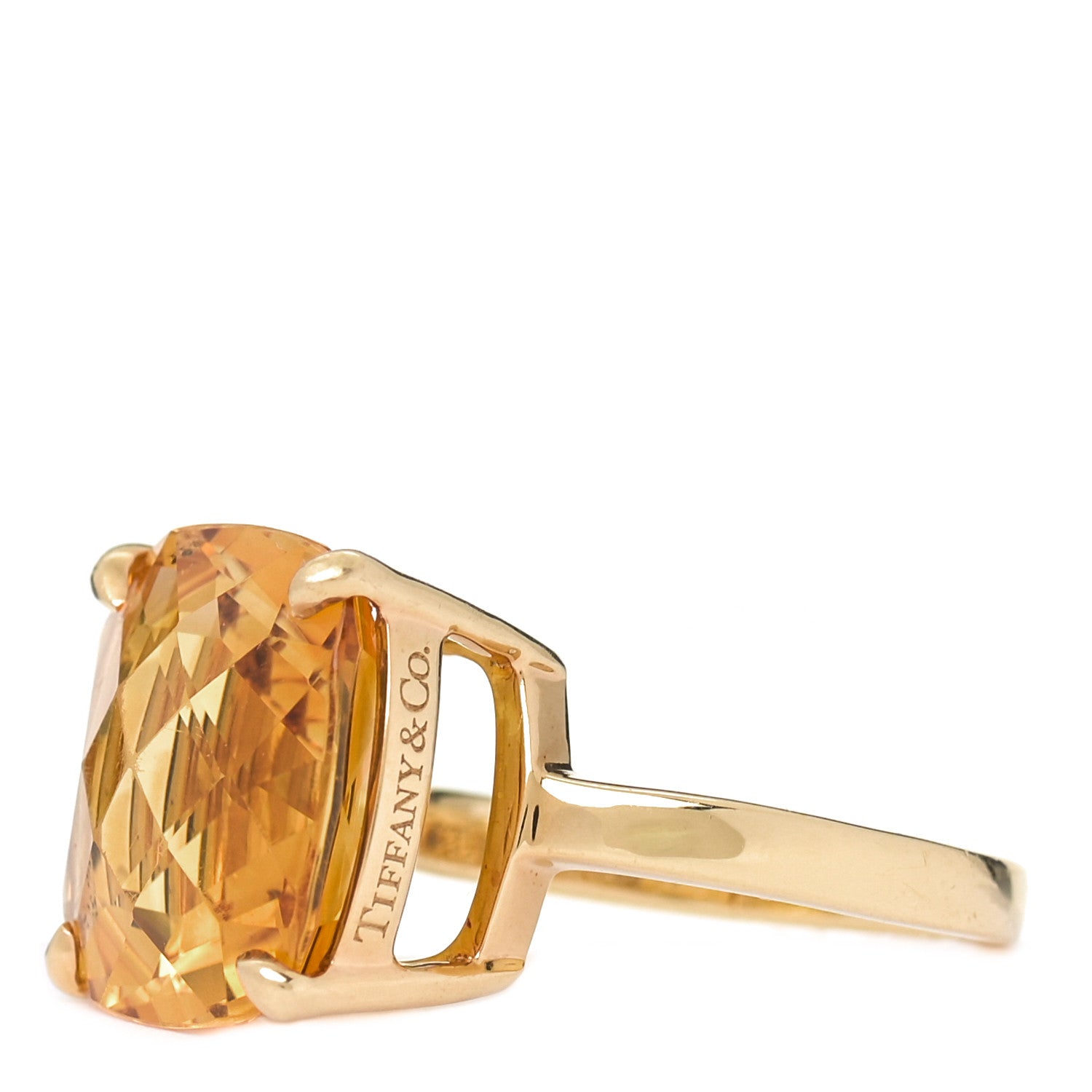 Tiffany 18K Yellow Gold Citrine Sparklers Cocktail Ring 51 5.75 3 of 6