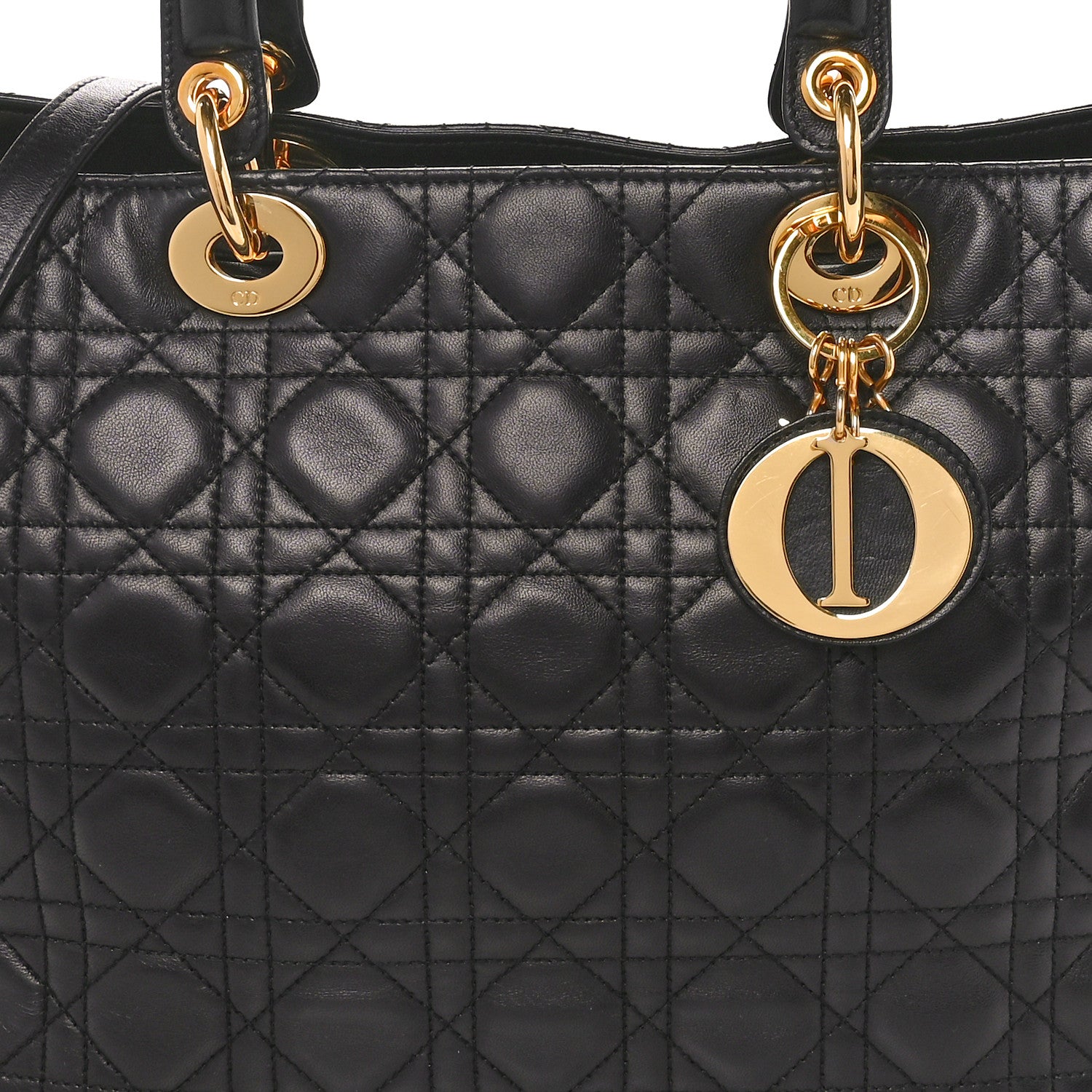 Christian Dior Lambskin Cannage Large Lady Dior Black 7 of 9