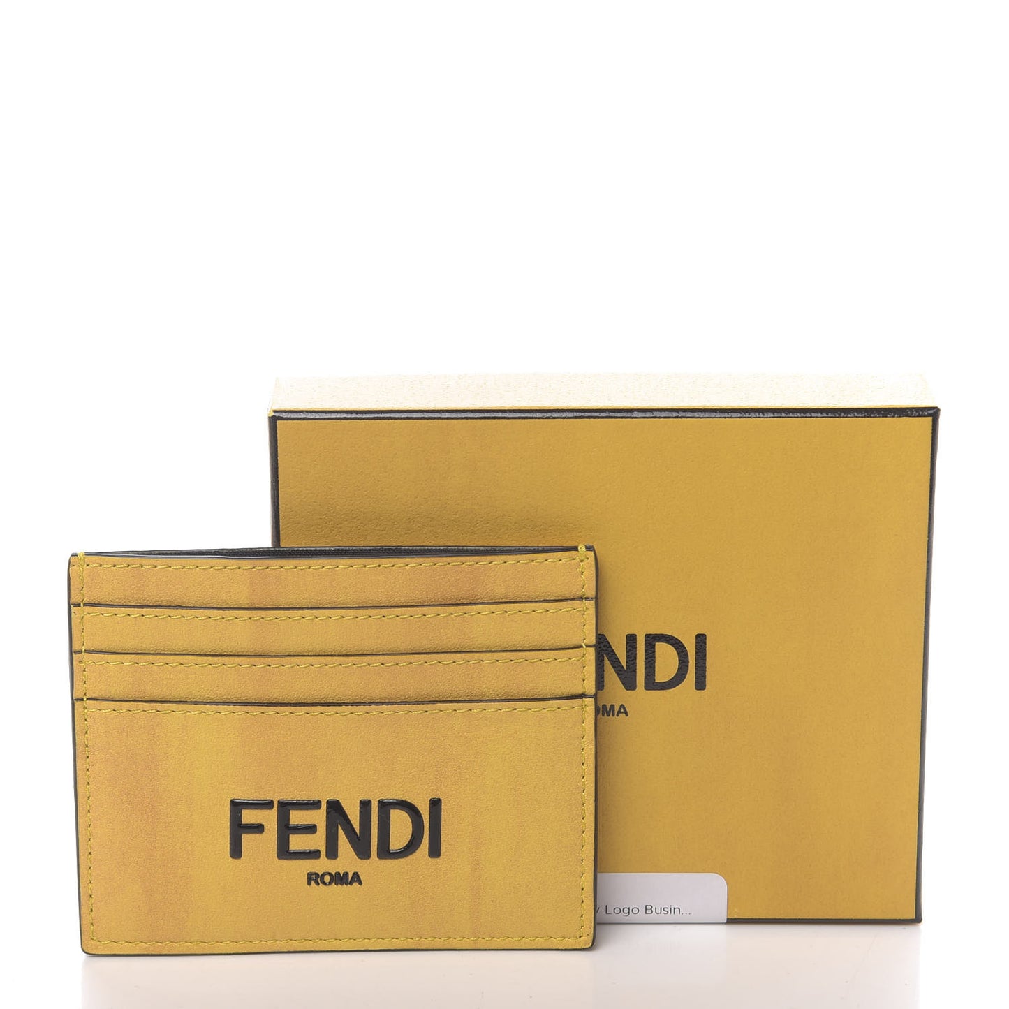 Vitello Fluffy Logo Card Holder Yellow Box Black