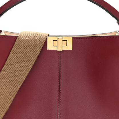 Fendi Vitello Seta Medium Peekaboo X-Lite Burgundy Beige 7 of 14