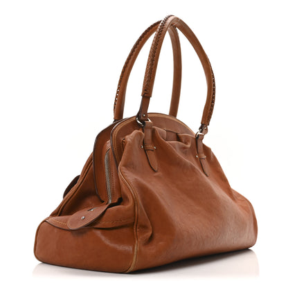 Christian Dior Calfskin My Dior Frame Double Pocket Satchel Brown 2 of 15