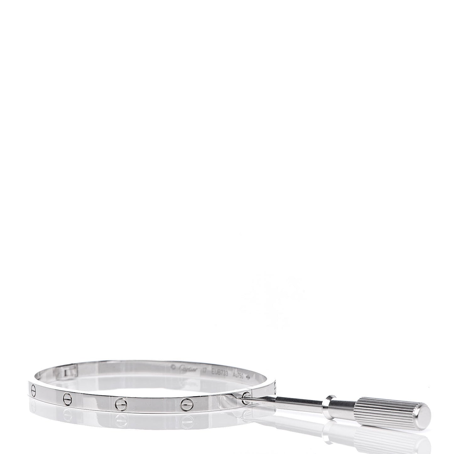 18K White Gold Small LOVE Bracelet 17