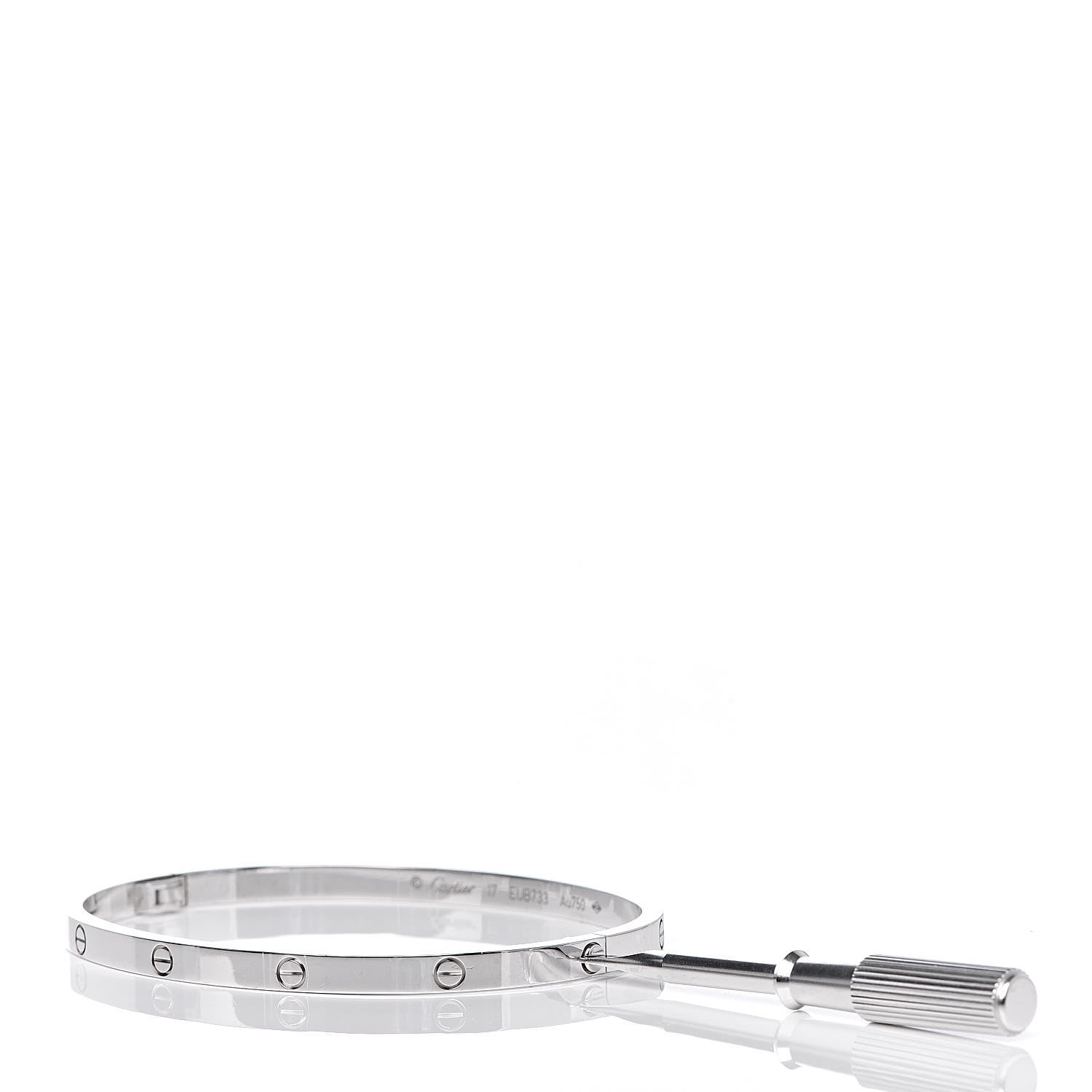 Cartier 18K White Gold Small LOVE Bracelet 17 5 of 6