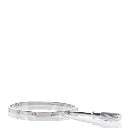 Cartier 18K White Gold Small LOVE Bracelet 17 5 of 6