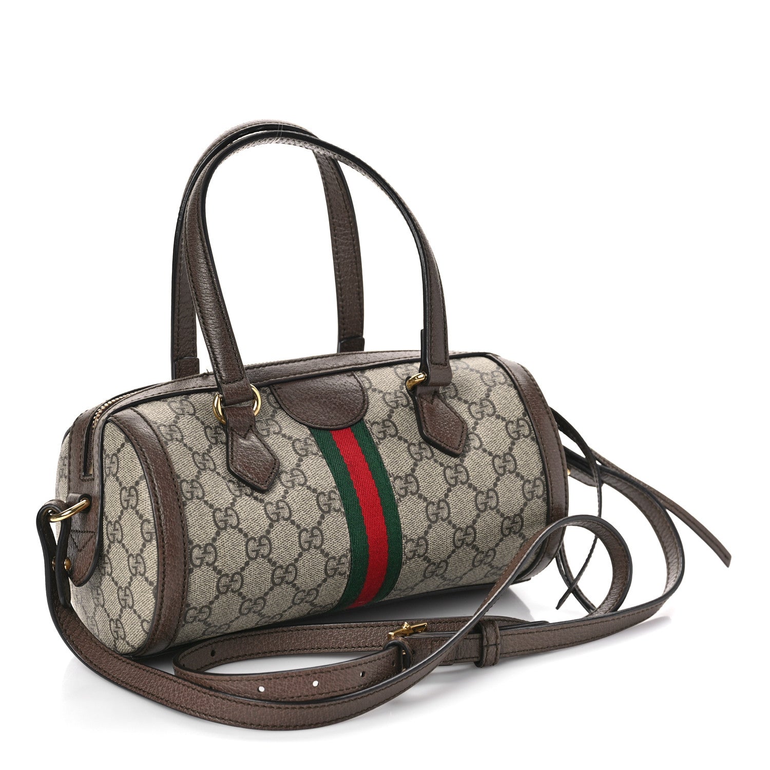 Gucci GG Supreme Monogram Web Small Ophidia Boston Bag Beige New Acero 3 of 12