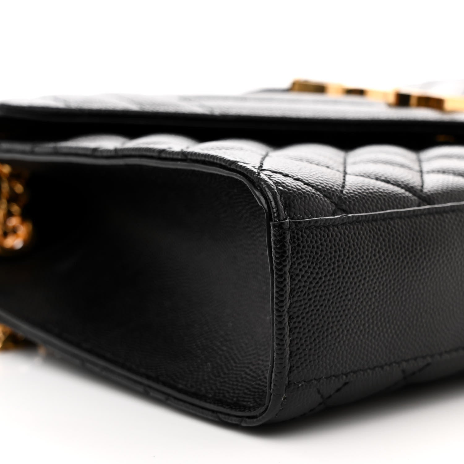 Saint Laurent Grain De Poudre Textured Mixed Matelasse Triquilt Medium Monogram Satchel Black 8 of 9