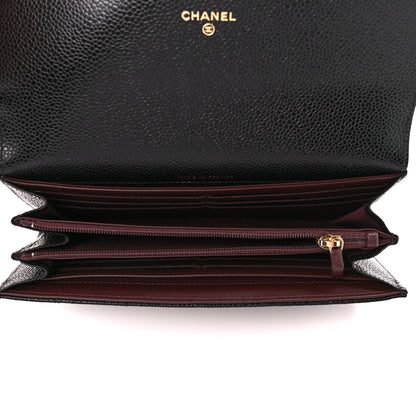 Chanel Caviar Quilted Large Gusset Flap Wallet Black 5 of 11