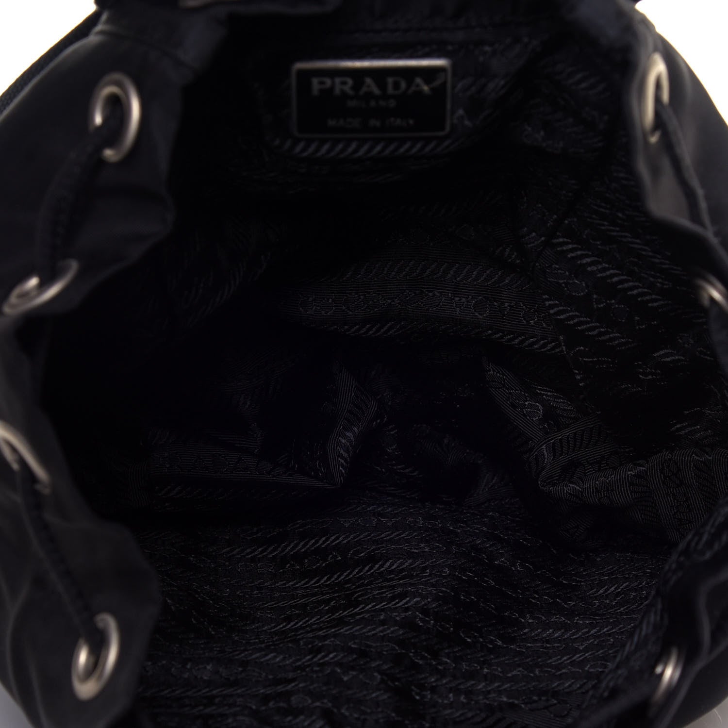Prada Tessuto Nylon Vela Cinch Backpack Black 4 of 10