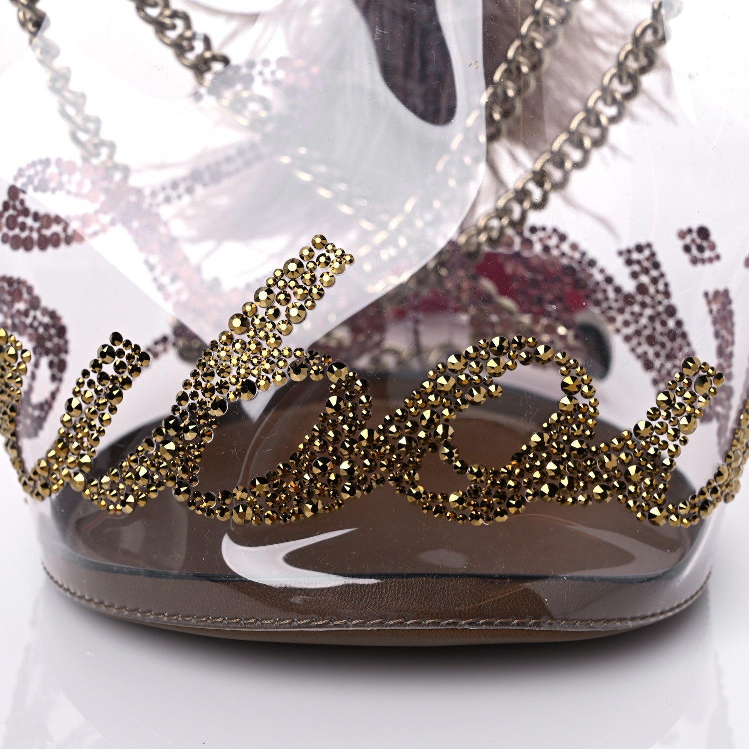 Christian Louboutin PVC Nappa Marie Jane Studded Bucket Bag Brown 9 of 9