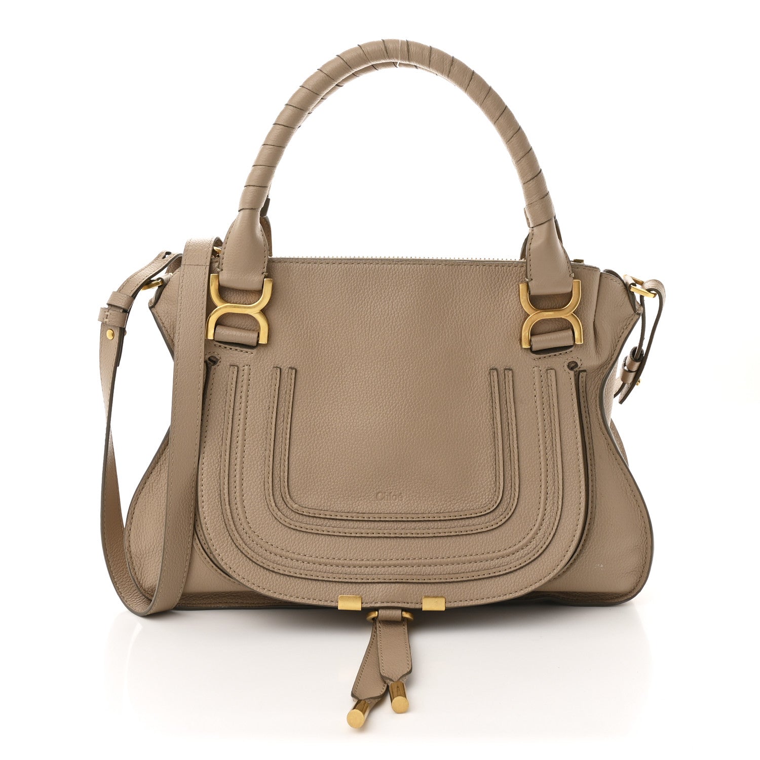 Chloe Calfskin Braided Medium Marcie Double Carry Boyish Brown 1 of 10