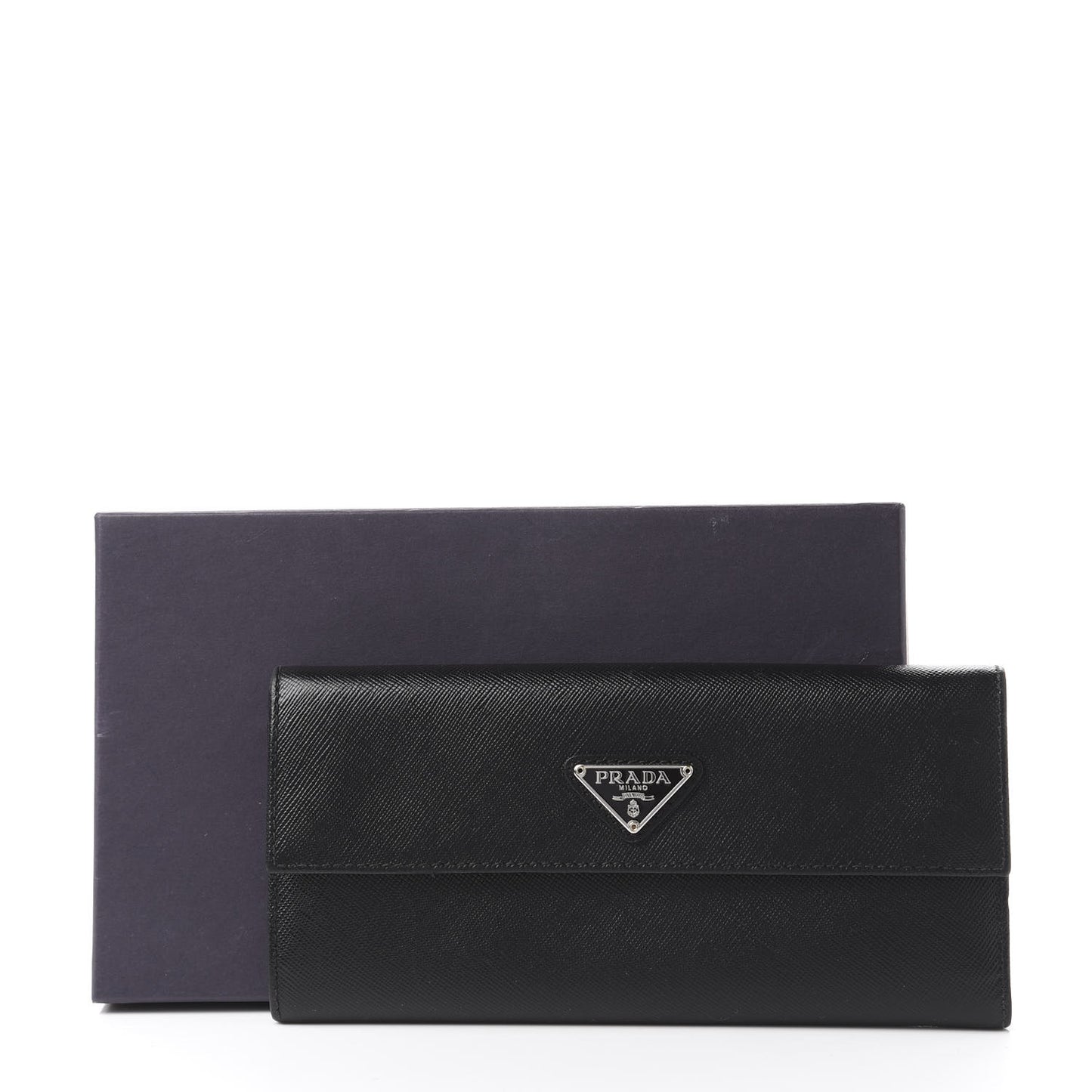 Saffiano Continental Flap Wallet Black