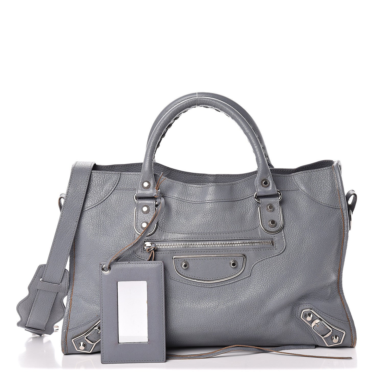 Balenciaga Chevre Silver Metallic Edge Hardware City Bleu Acier 1 of 27