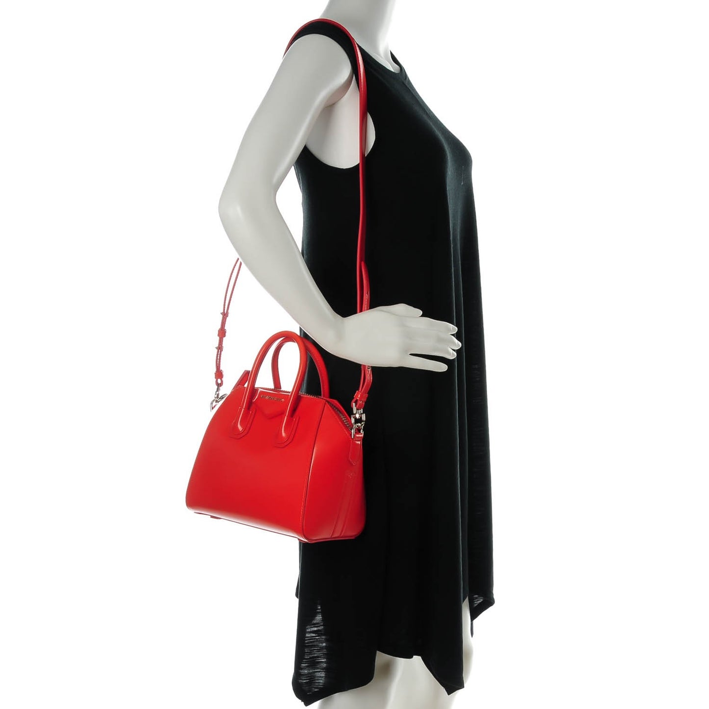 Shiny Lord Calfskin Mini Antigona Bright Orange
