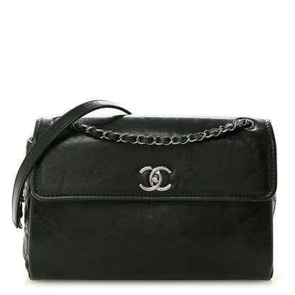 Chanel Calfskin Flap Bag Dark Green 1 of 11