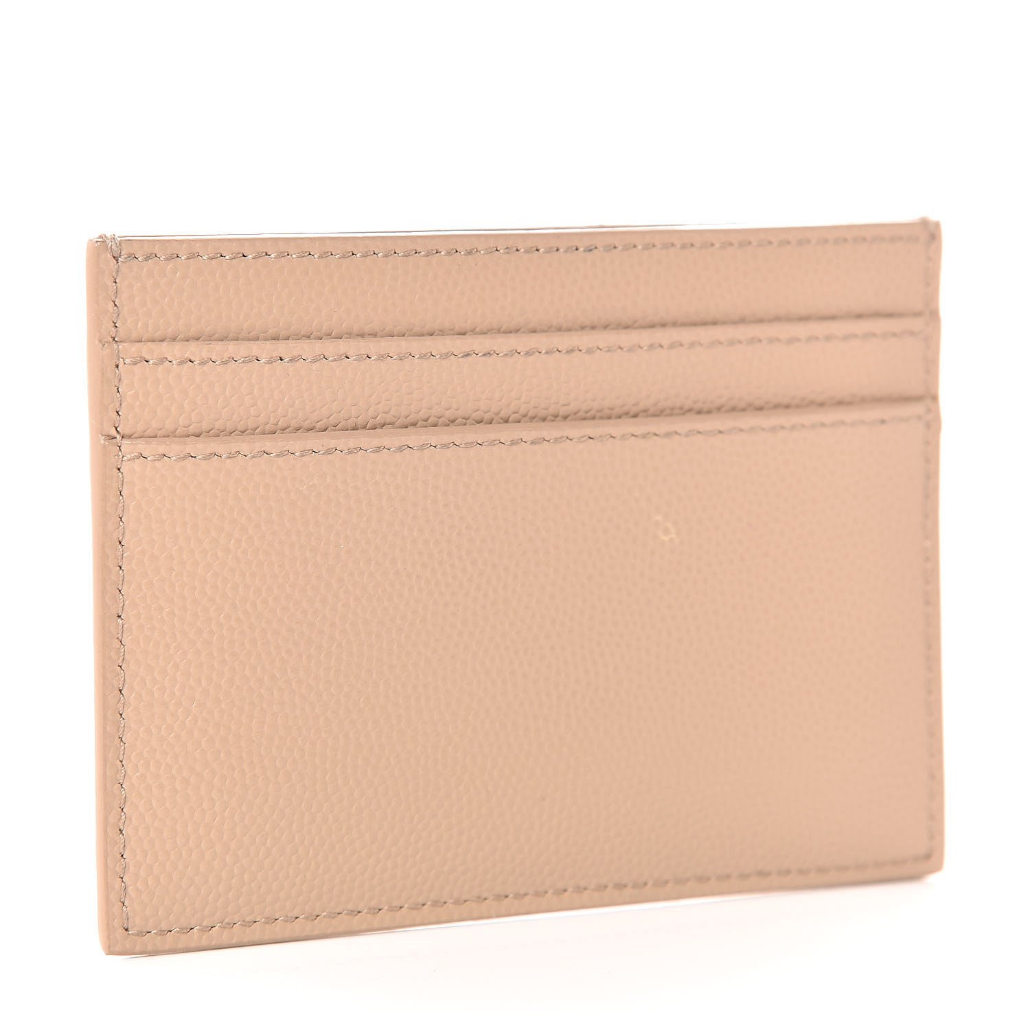 Saint Laurent Grain De Poudre Monogram Credit Card Case Dark Beige 3 of 7